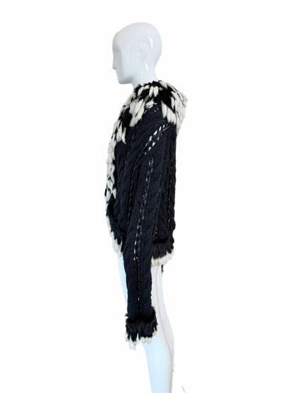DIOR by JOHN GALLIANO (USA ONLY) Vintage Black & White Fur Knitwear