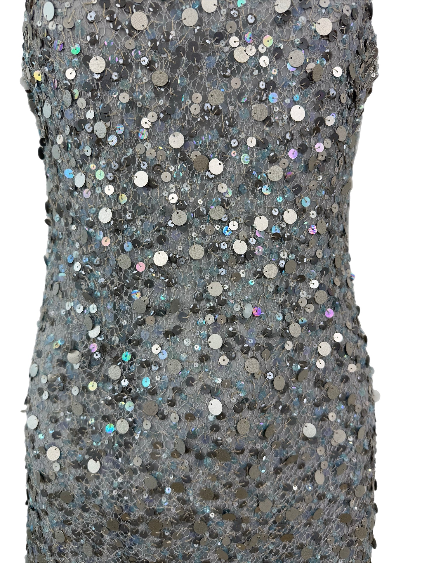 VALENTINO 00's Vintage Dusty Powder Blue Embellished Dress