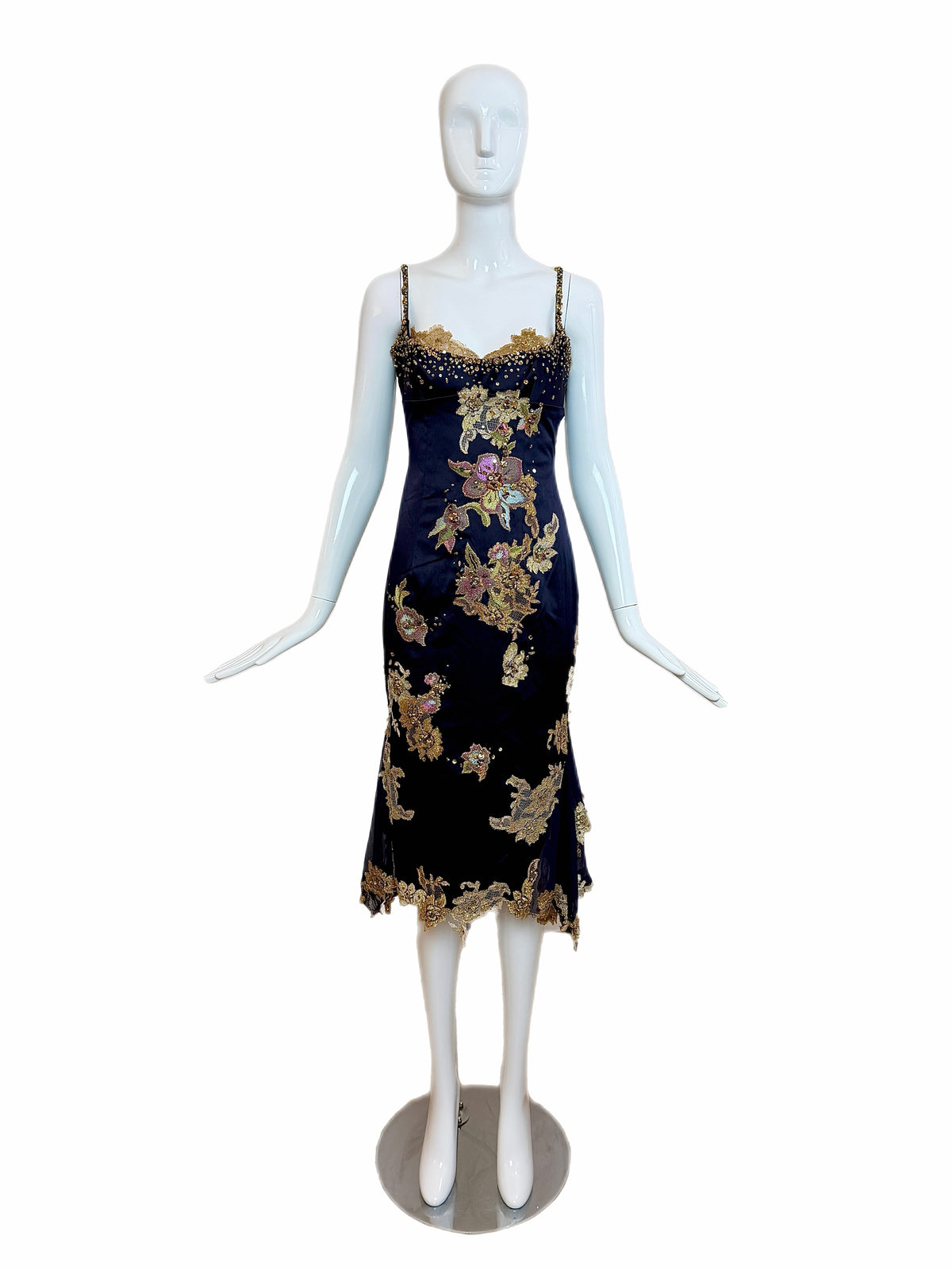 Julian Joyce by Mandalay Vintage Y2K Deep Eggplant Lace Embellished Cocktail Dress