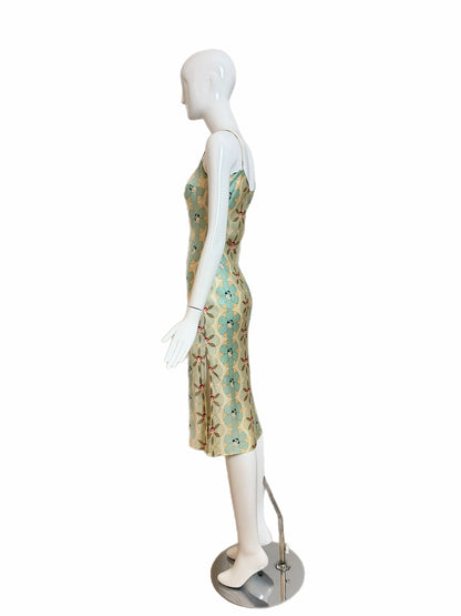 JOHN GALLIANO 2001 Vintage Silk Geisha Print Knee Length Dress
