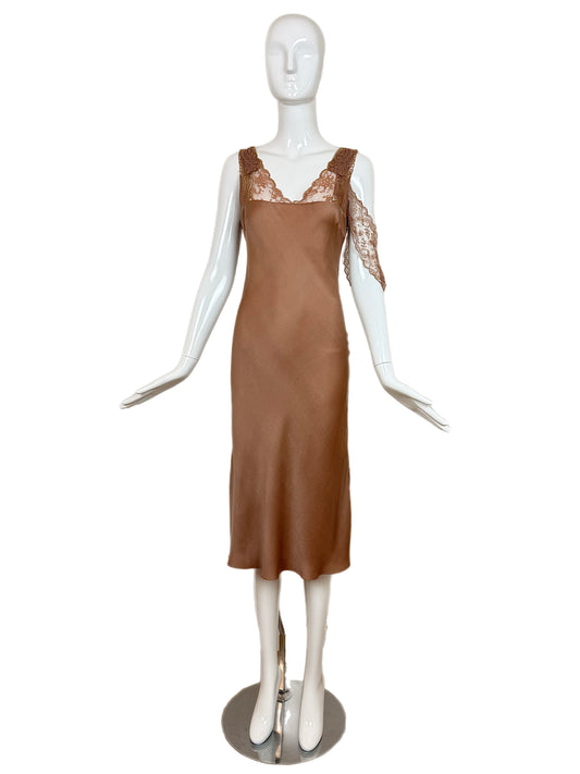 JOHN GALLIANO 2006 Vintage Silk Knee Length Slip Dress