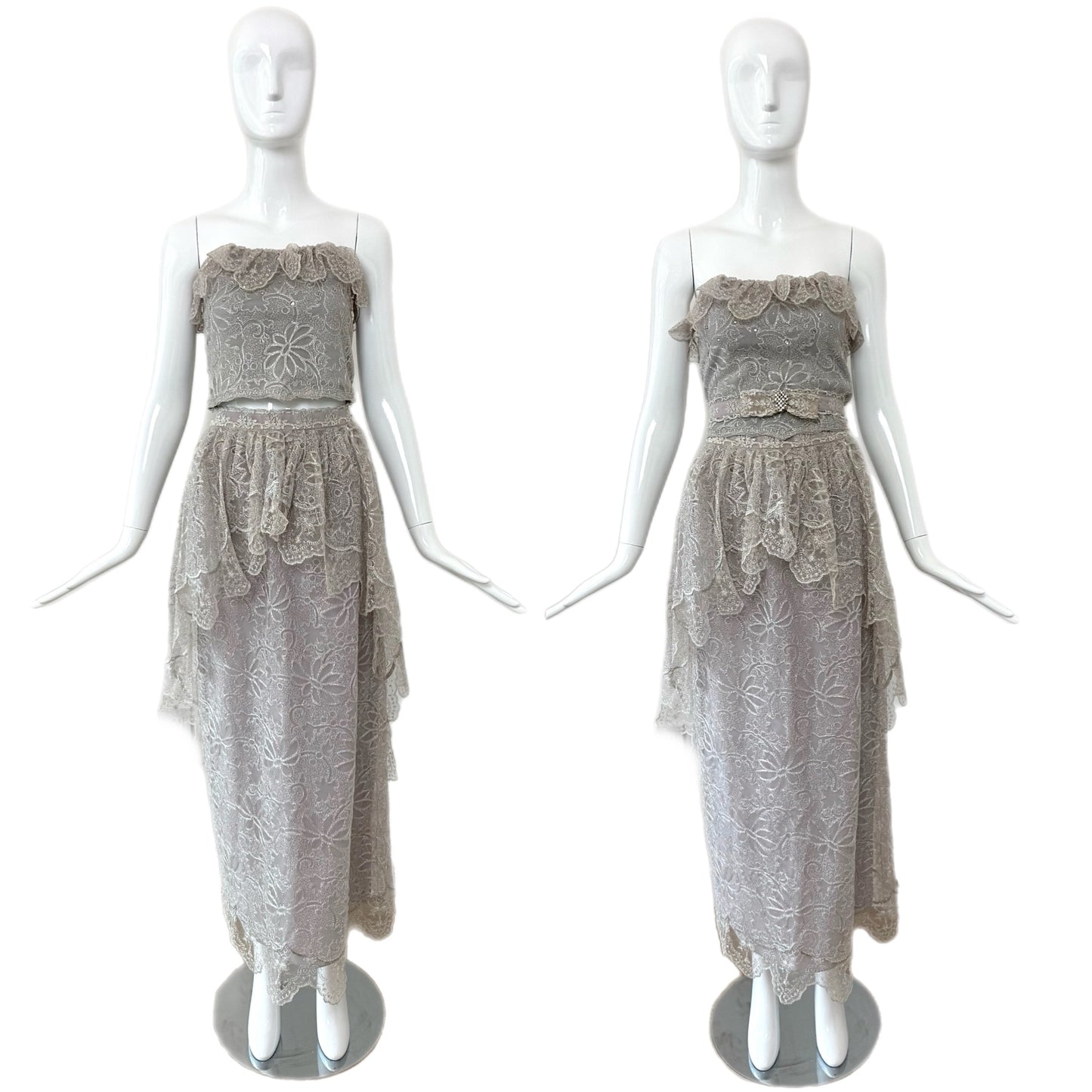 GIORGIO SANT'ANGELO 1983 Vintage Runway 4 Piece Lace Ensemble