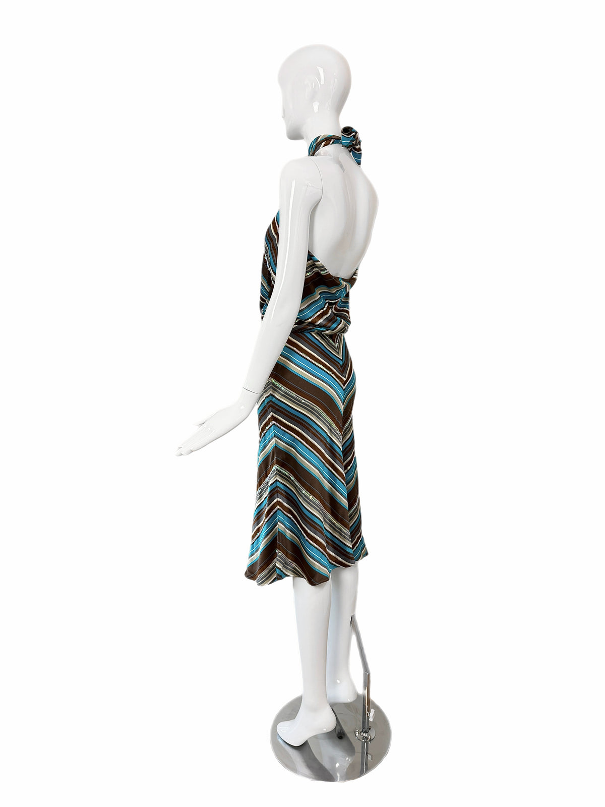 CHLOE by STELLA MCCARTNEY 2000 Vintage Silk Sequined Halter Dress