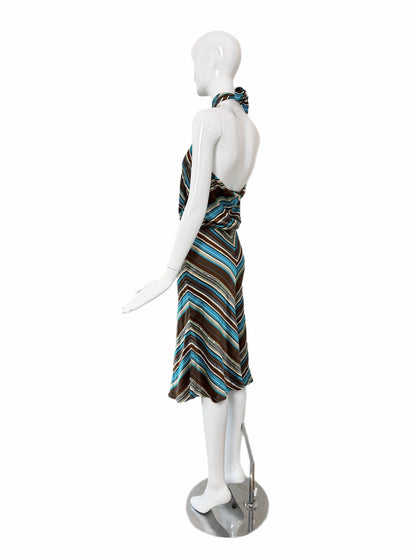 CHLOE by STELLA MCCARTNEY 2000 Vintage Silk Sequined Halter Dress