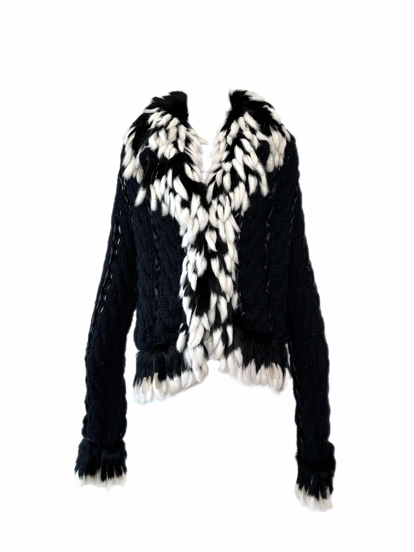 DIOR by JOHN GALLIANO (USA ONLY) Vintage Black & White Fur Knitwear
