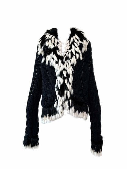 DIOR by JOHN GALLIANO (USA ONLY) Vintage Black & White Fur Knitwear