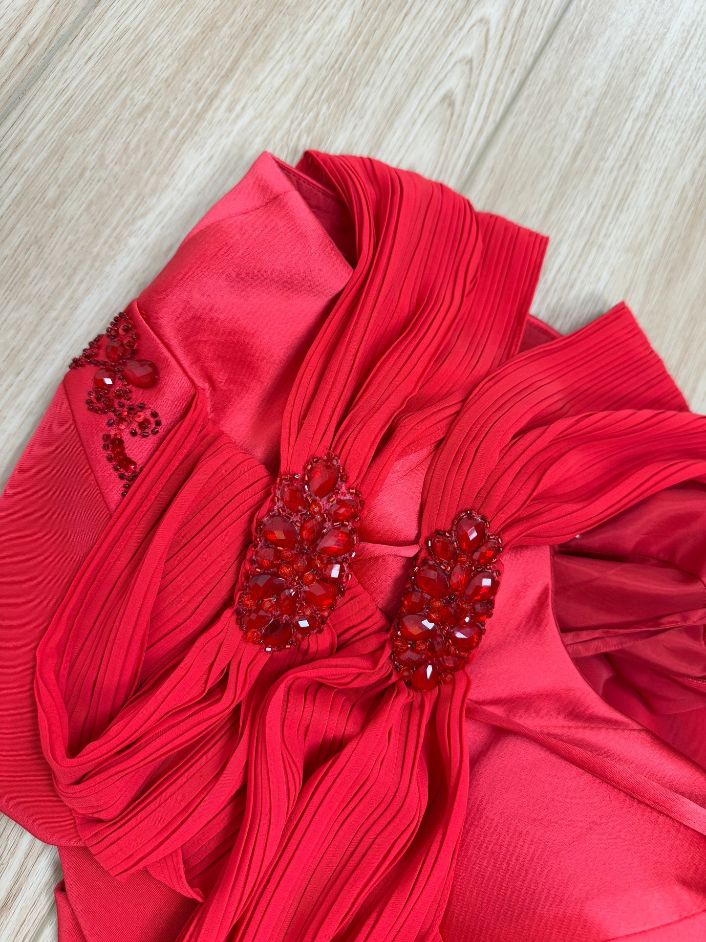 DIOR by Gianfranco Ferre 80s/90s Vintage Numbered Hot Red Silk Evening Gown