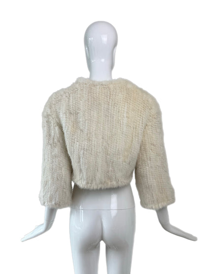 VINTAGE Ivory Beaver/Mink Fur Bolero (USA Purchase Only)
