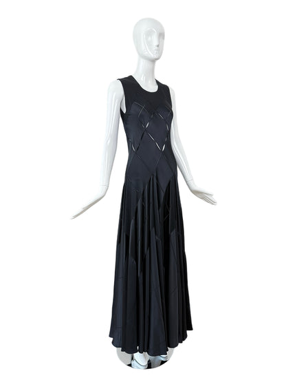 CALVIN KLEIN COLLECTION 2002 Vintage Runway Silk Cut Out Evening Gown