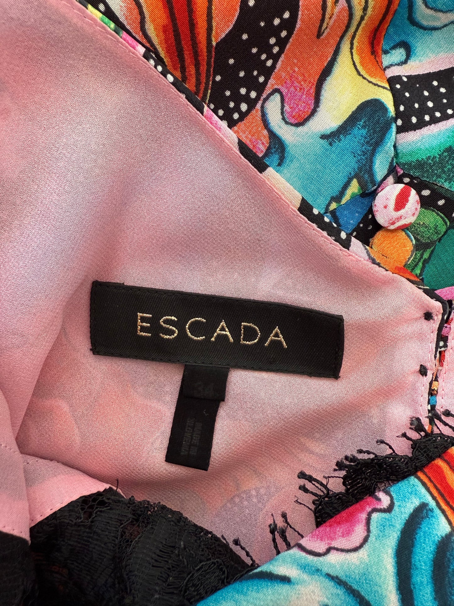 ESCADA Y2K Vintage Silk Colorful Slip Dress