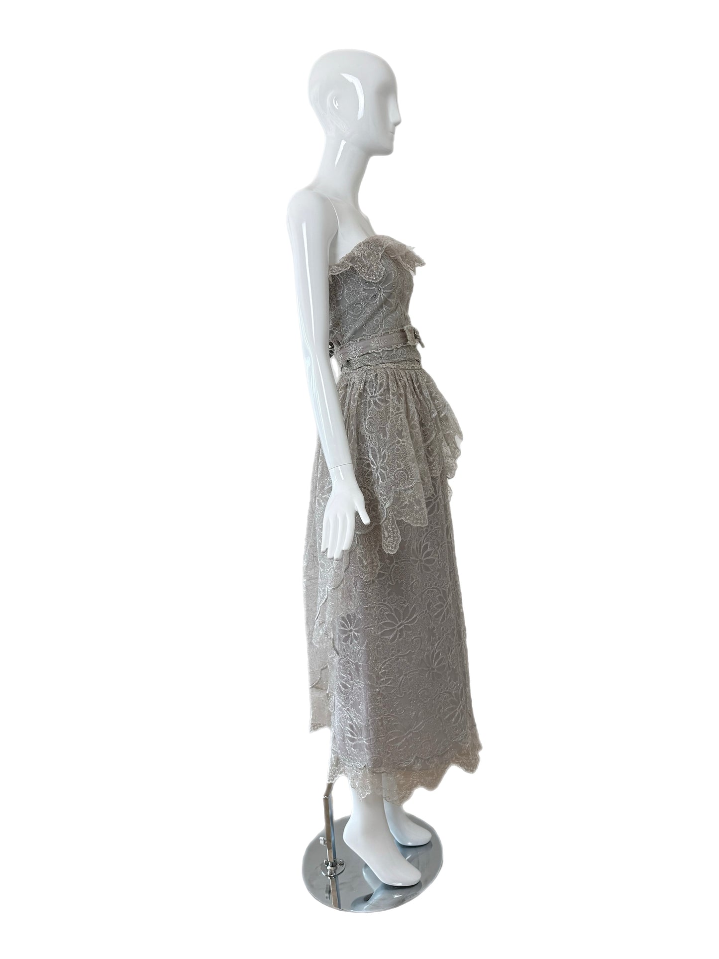 GIORGIO SANT'ANGELO 1983 Vintage Runway 4 Piece Lace Ensemble