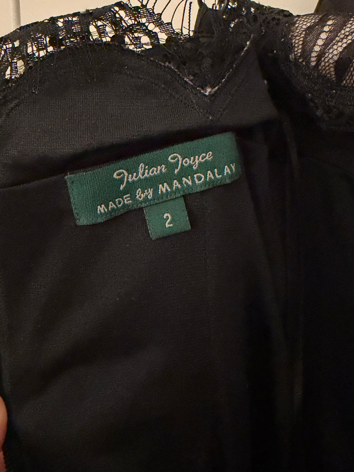 Julian Joyce by Mandalay Vintage Y2K Black Lace Embellished Cocktail Dress