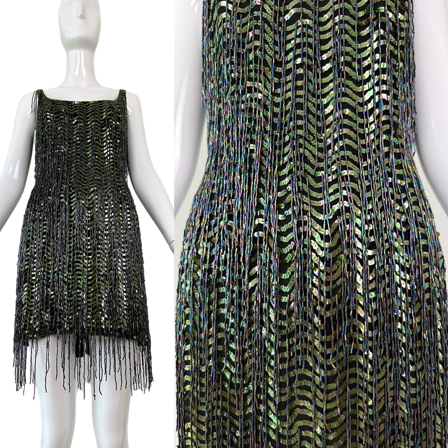 KATHARINE HAMNETT 1996 Vintage Runway Heavily Beaded Dress