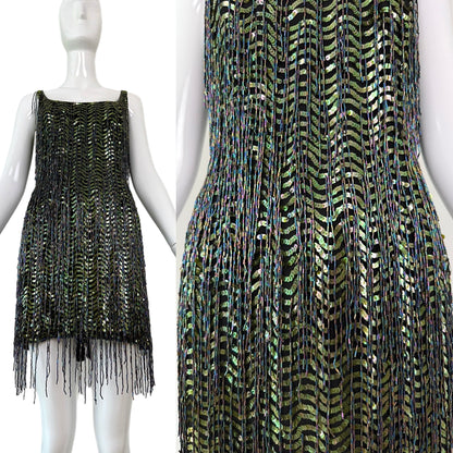 KATHARINE HAMNETT 1996 Vintage Runway Heavily Beaded Dress