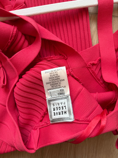 HERVE LEGER 90's Vintage Pink Backless Mini Dress