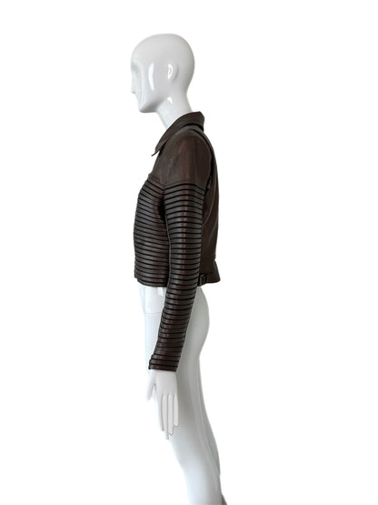 JITROIS Vintage Bronze Brown Leather Massai Jacket