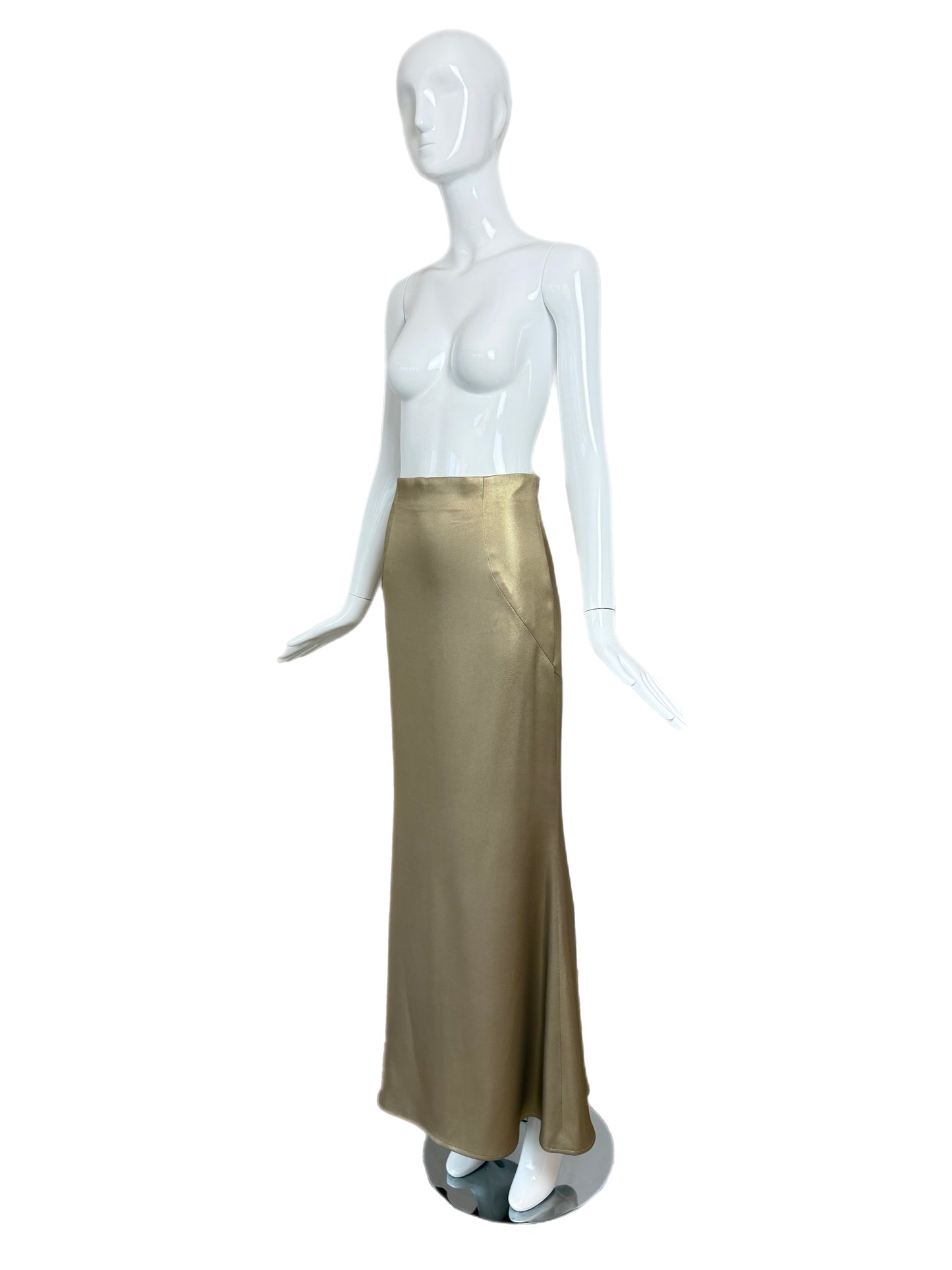 ESCADA Silk Bronzy Gold Paneled Maxi Evening Skirt