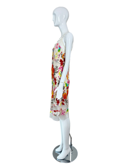 DIOR by JOHN GALLIANO 2006 Vintage Silk Lace Floral Midi Dress