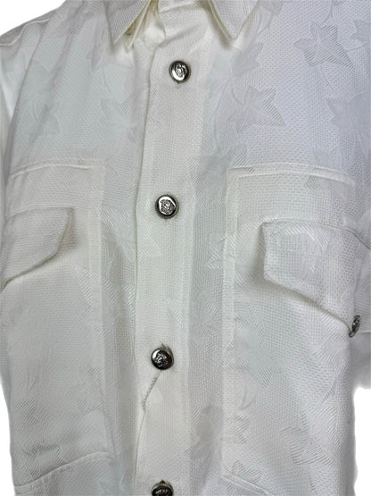 GIANNI VERSACE 1997 Vintage Off-White Ivy Print Shirt