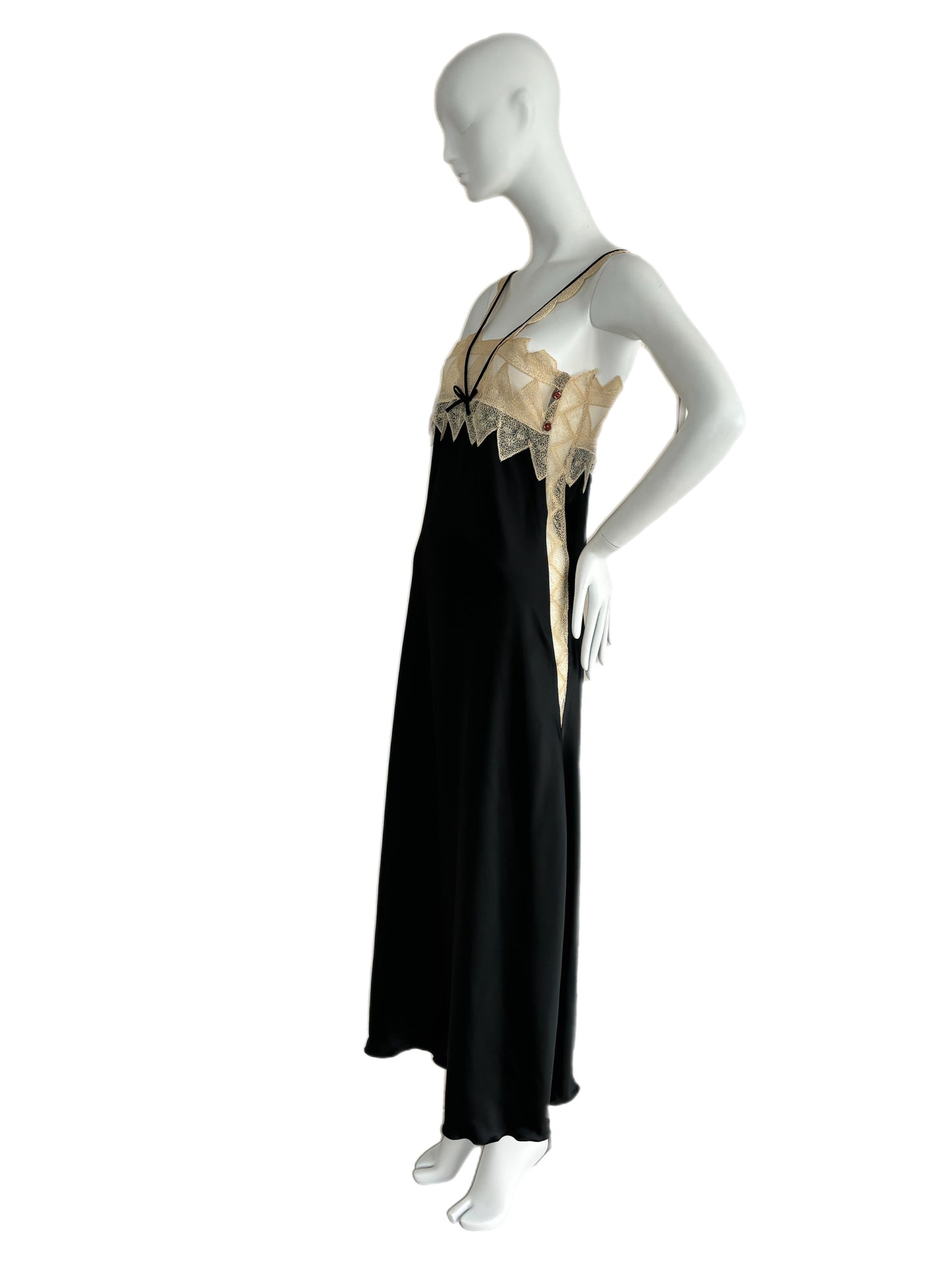 ZANDRA RHODES 1978 Vintage Runway Lingerie Gown