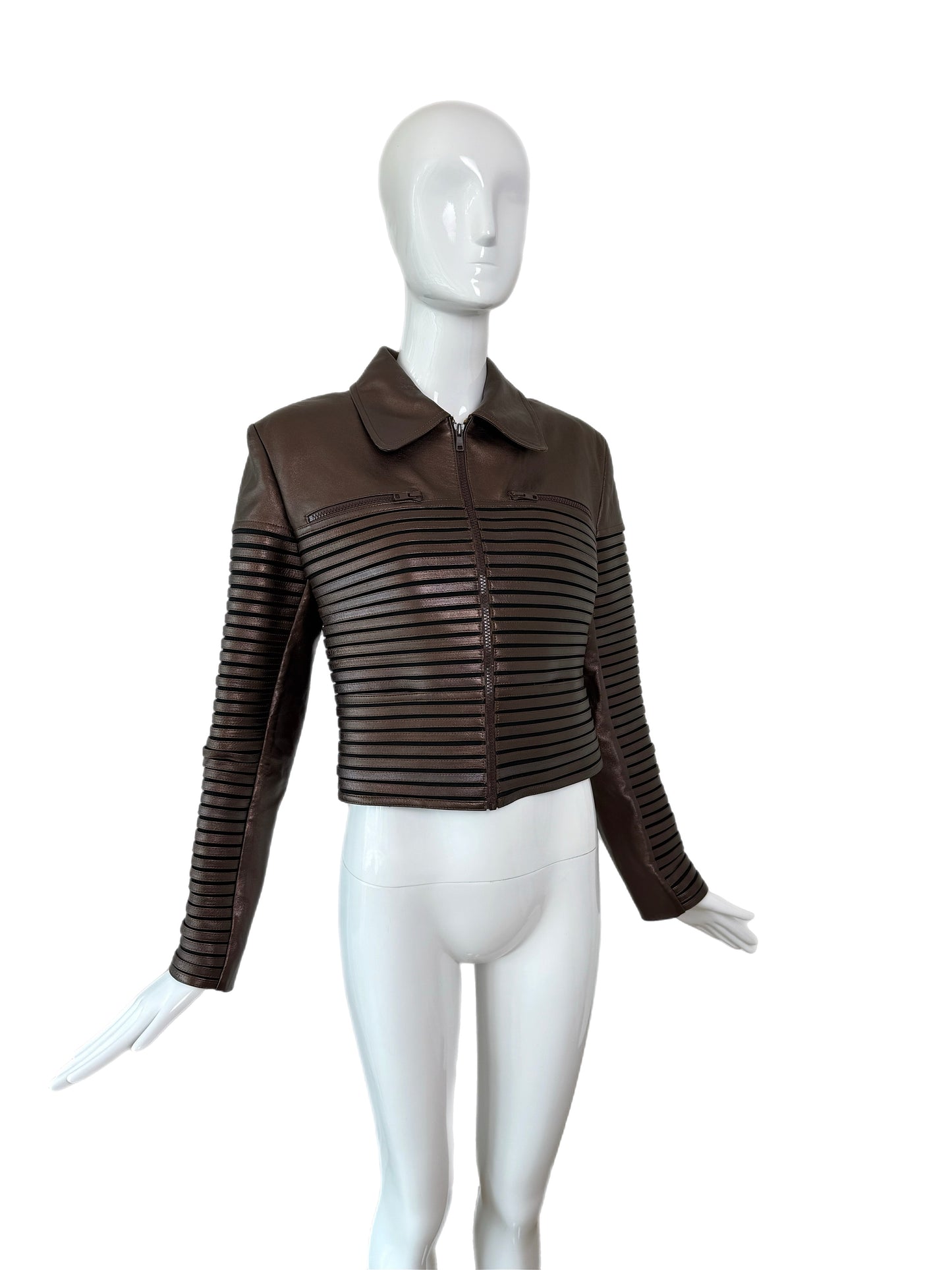 JITROIS Vintage Bronze Brown Leather Massai Jacket