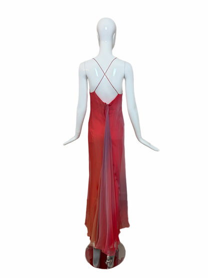 ROBERT DANES 90's Vintage 1:1 Custom Ombre Silk Chiffon Gown
