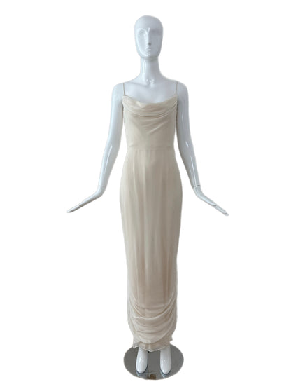 RICHARD TYLER 2000 Vintage Ivory Silk Wedding Dress w. Train + Bustle