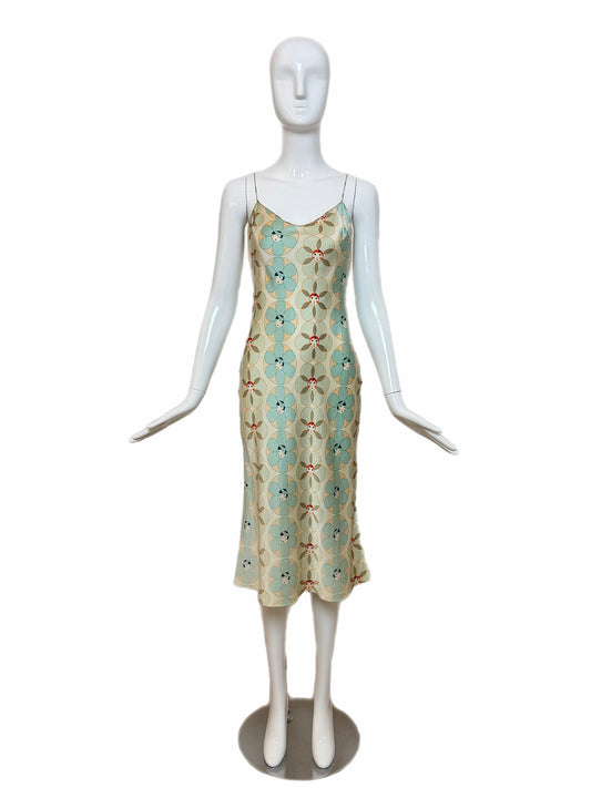 JOHN GALLIANO 2001 Vintage Silk Geisha Print Knee Length Dress