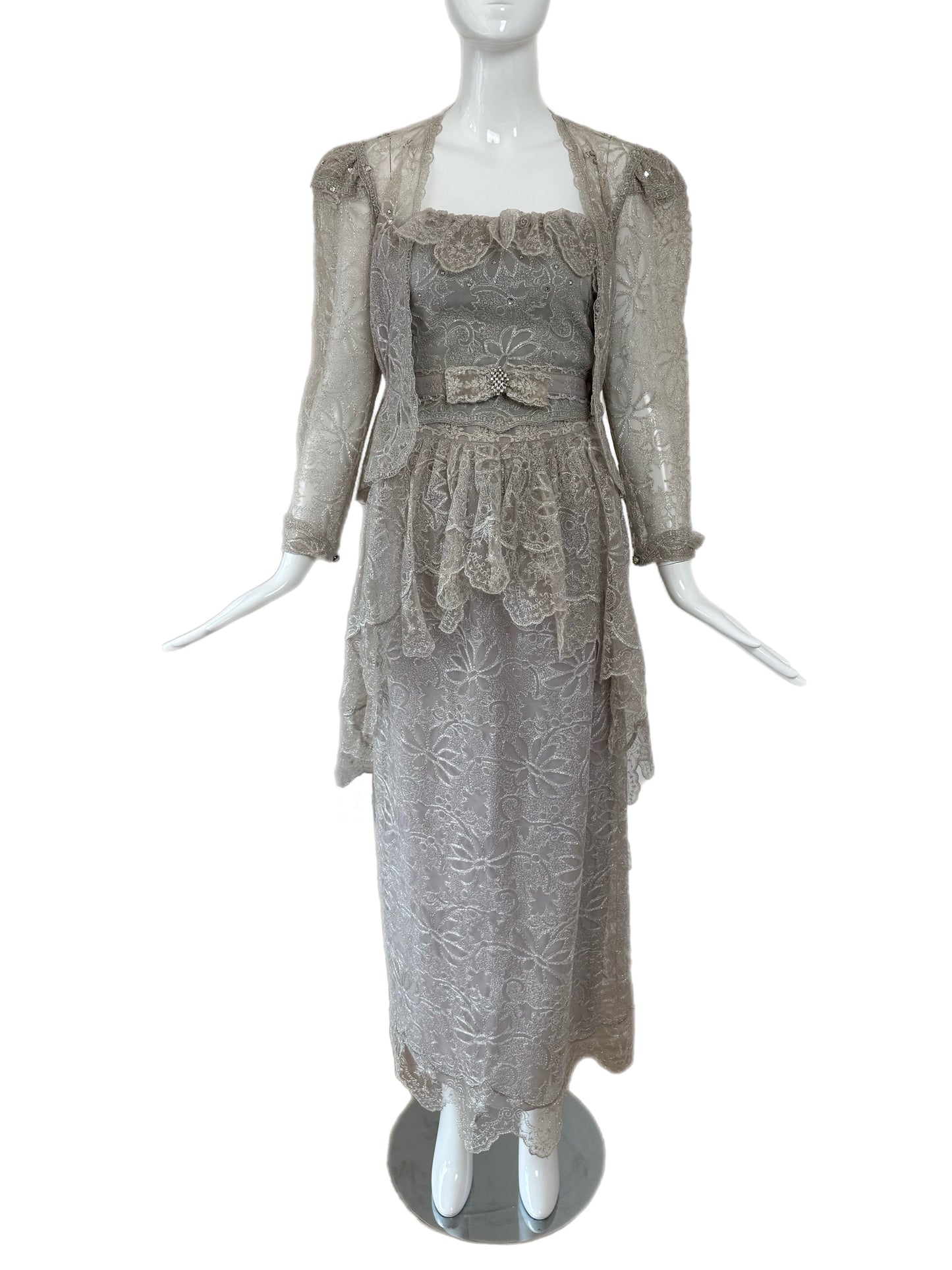 GIORGIO SANT'ANGELO 1983 Vintage Runway 4 Piece Lace Ensemble