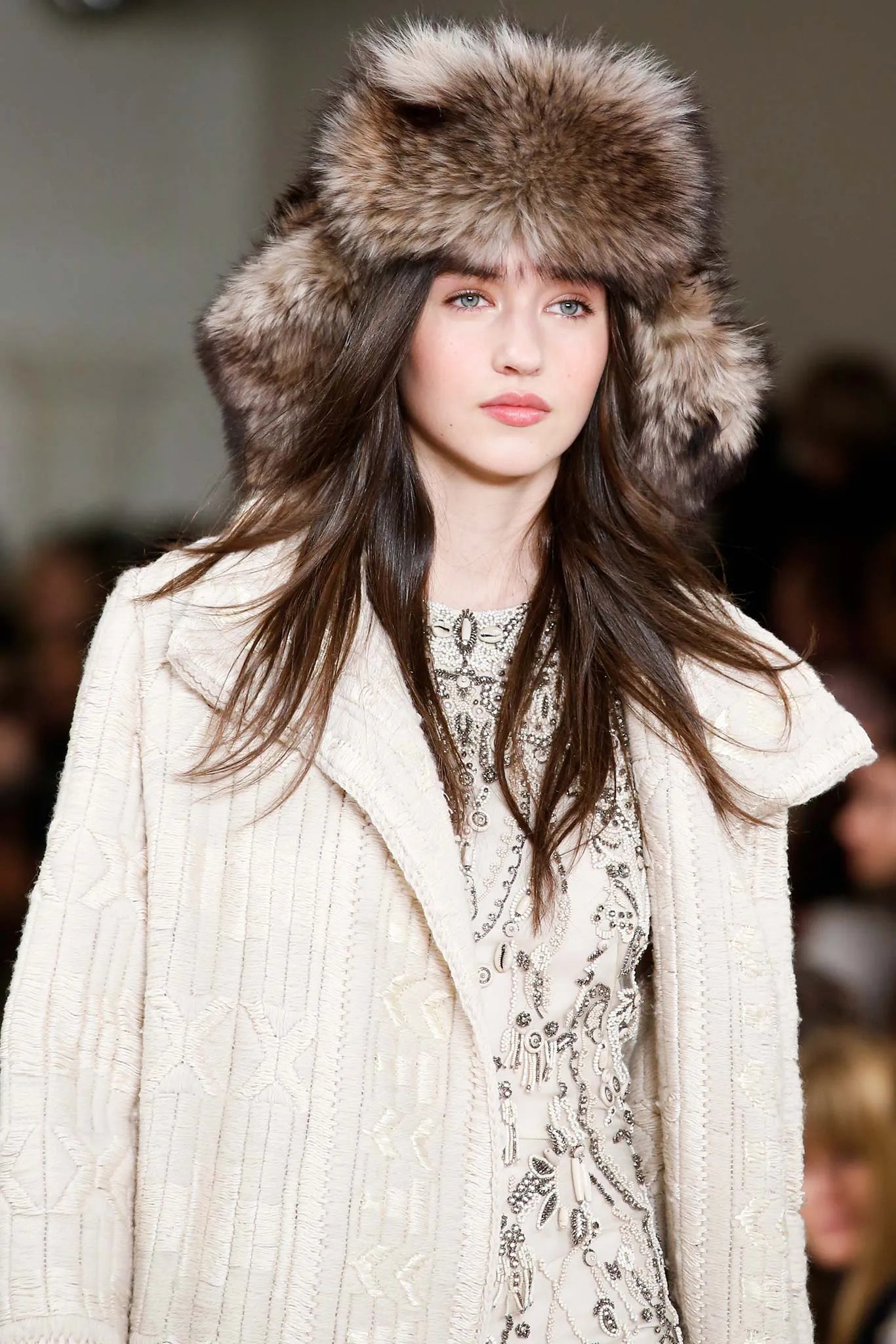 RALPH LAUREN Collection Purple Label 2015 Runway Heavily Encrusted Dress