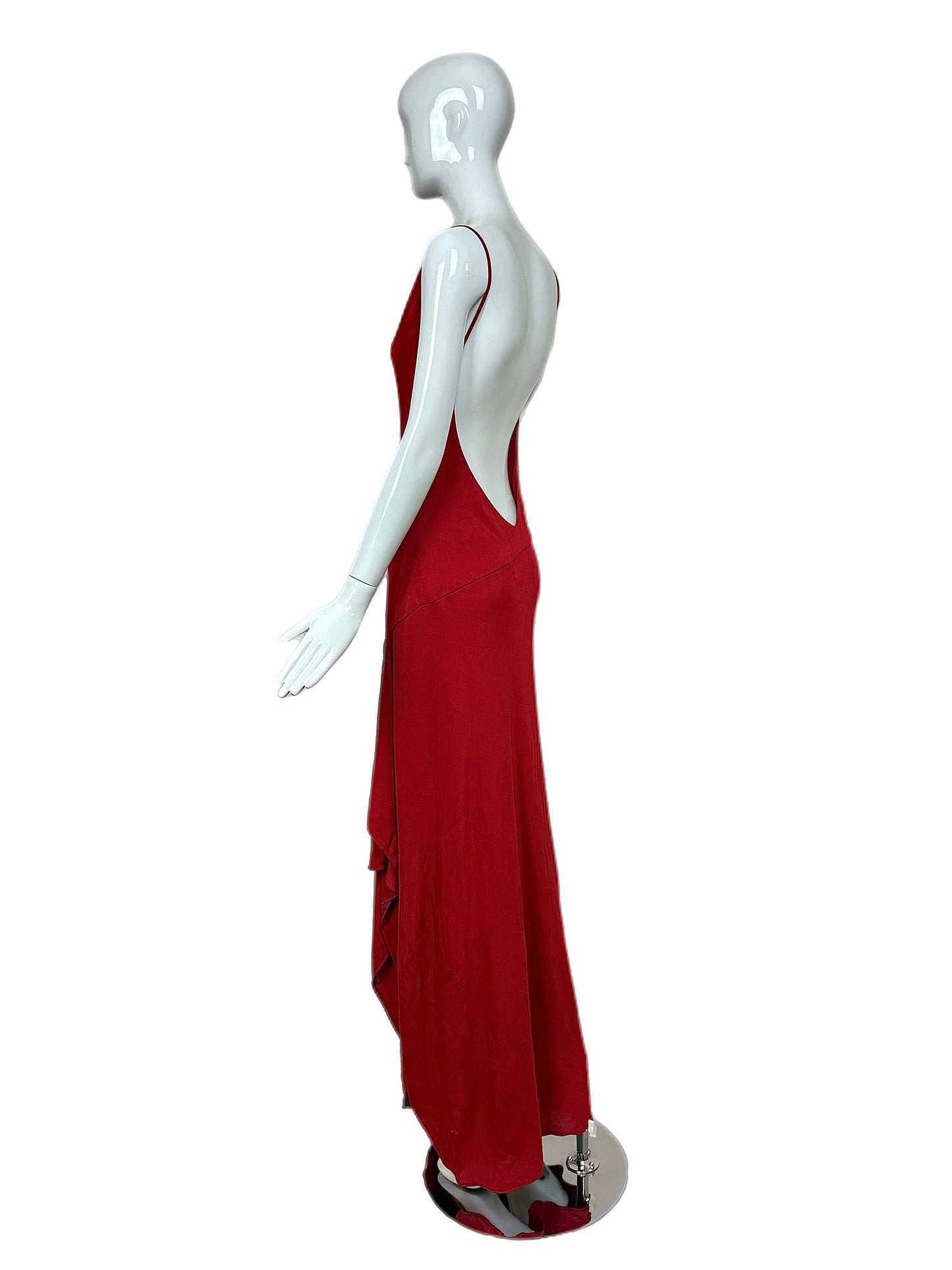 YIGAL AZROUEL Vintage Red Backless Evening Gown