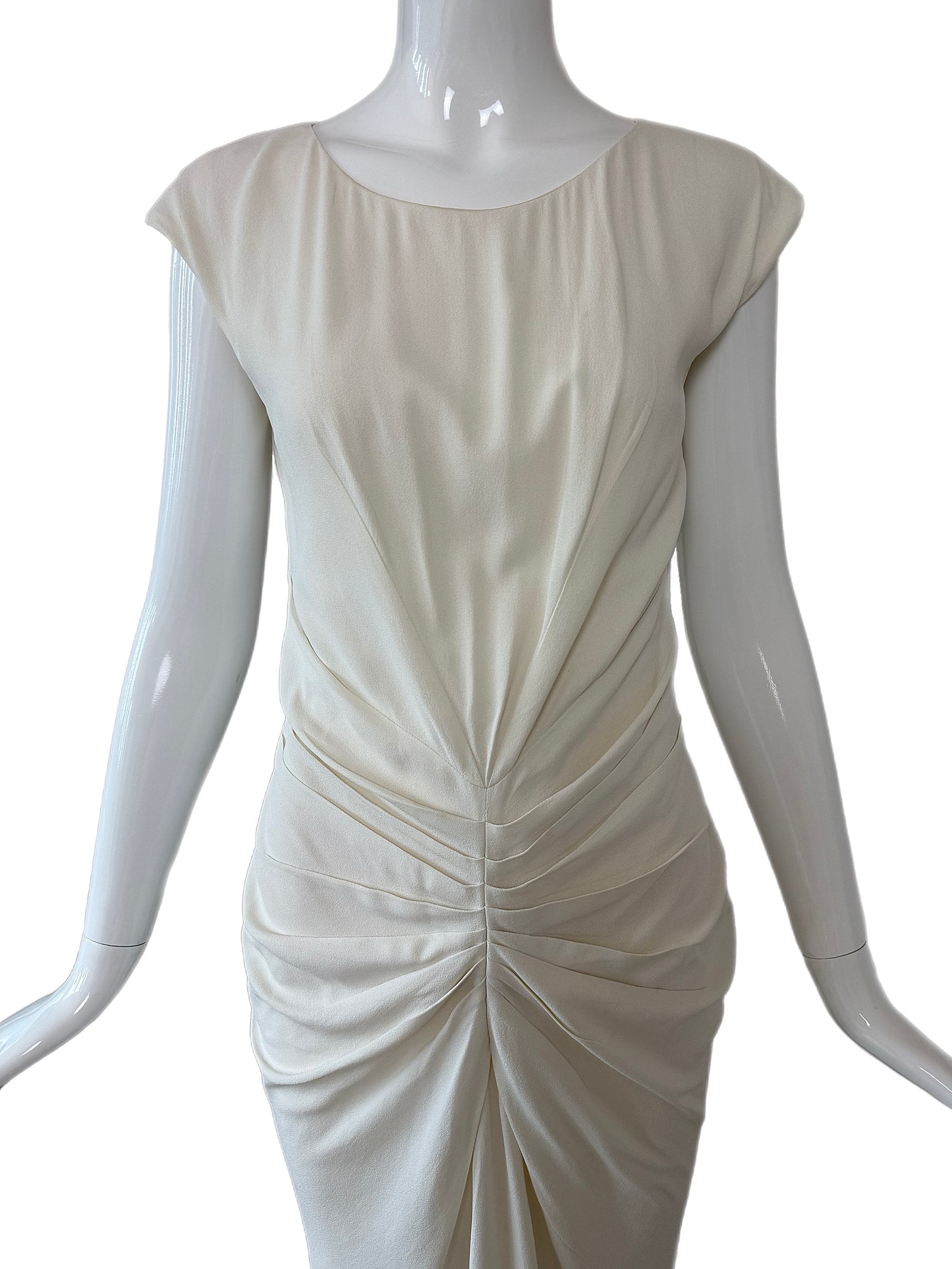 DIOR by JOHN GALLIANO 2008 Vintage Off-White Ruched Grecian Dress