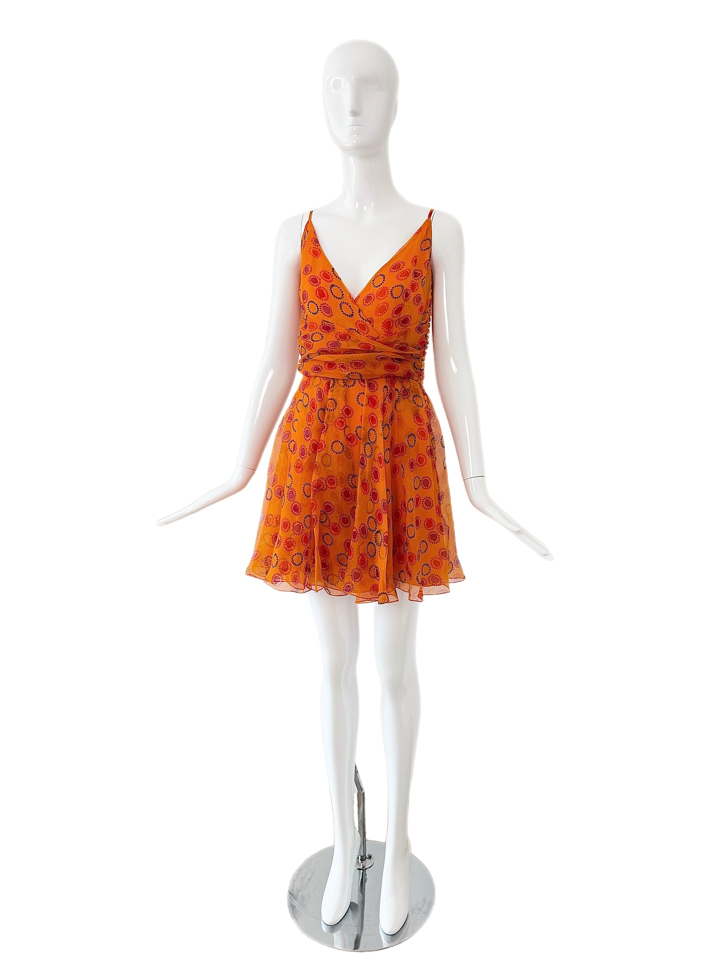 DIOR by JOHN GALLIANO 2009 Vintage Runway Silk Orange Mini Dress