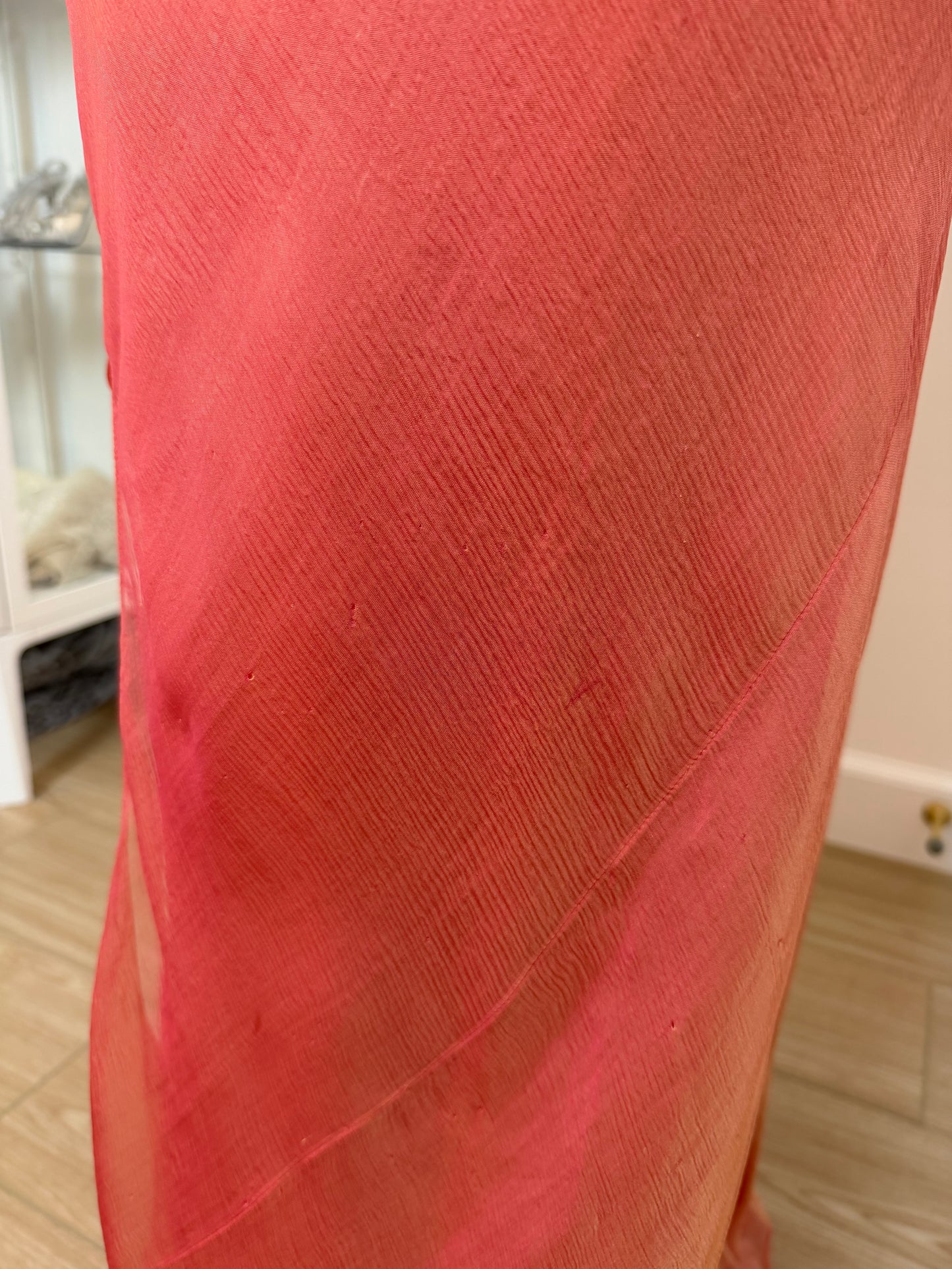 DANES 90'S Vintage Orange Ombre Evening Gown w. Shawl