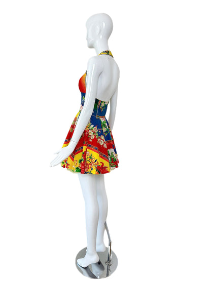 GIANNI VERSACE VERSUS 1993 Vintage Iconic Mini Dress w. Tulle Underlay