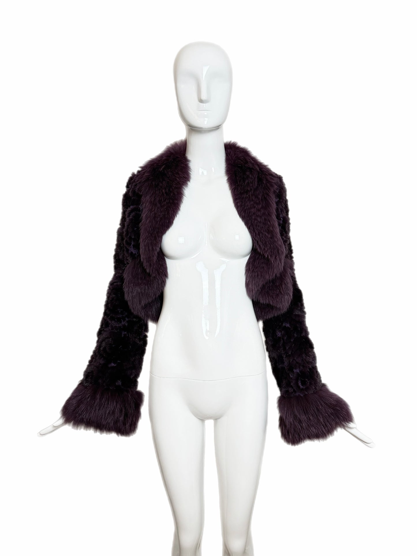 GUY LAROCHE Vintage Purple Fox Fur Bolero