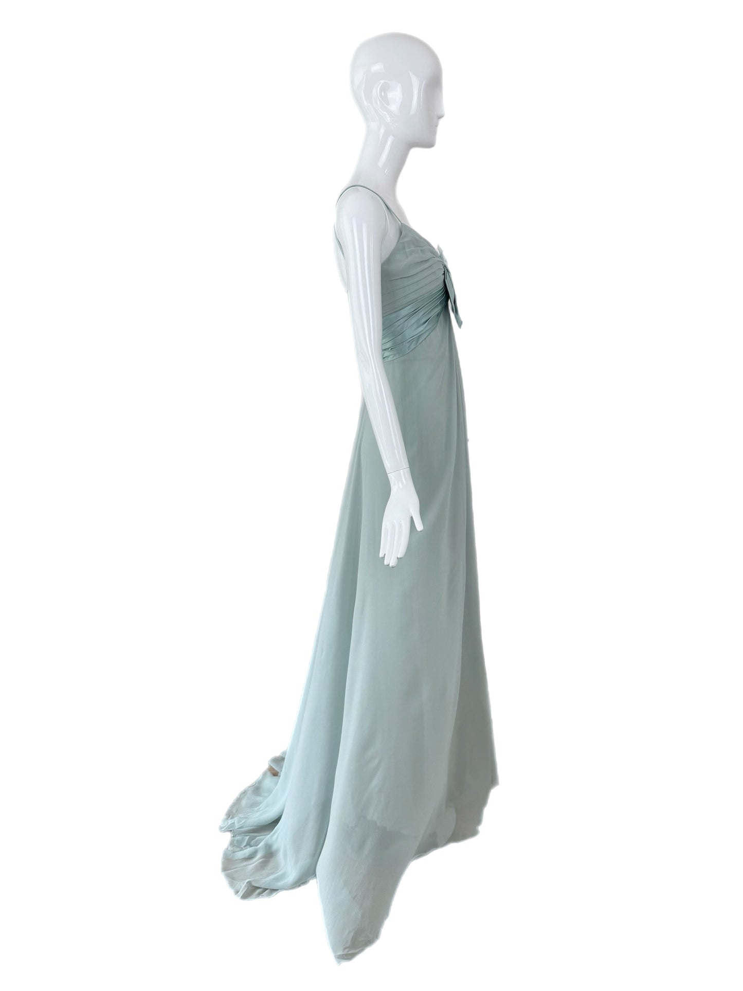 ELIE SAAB 2008 Vintage Blue Silk Ethereal Evening Gown