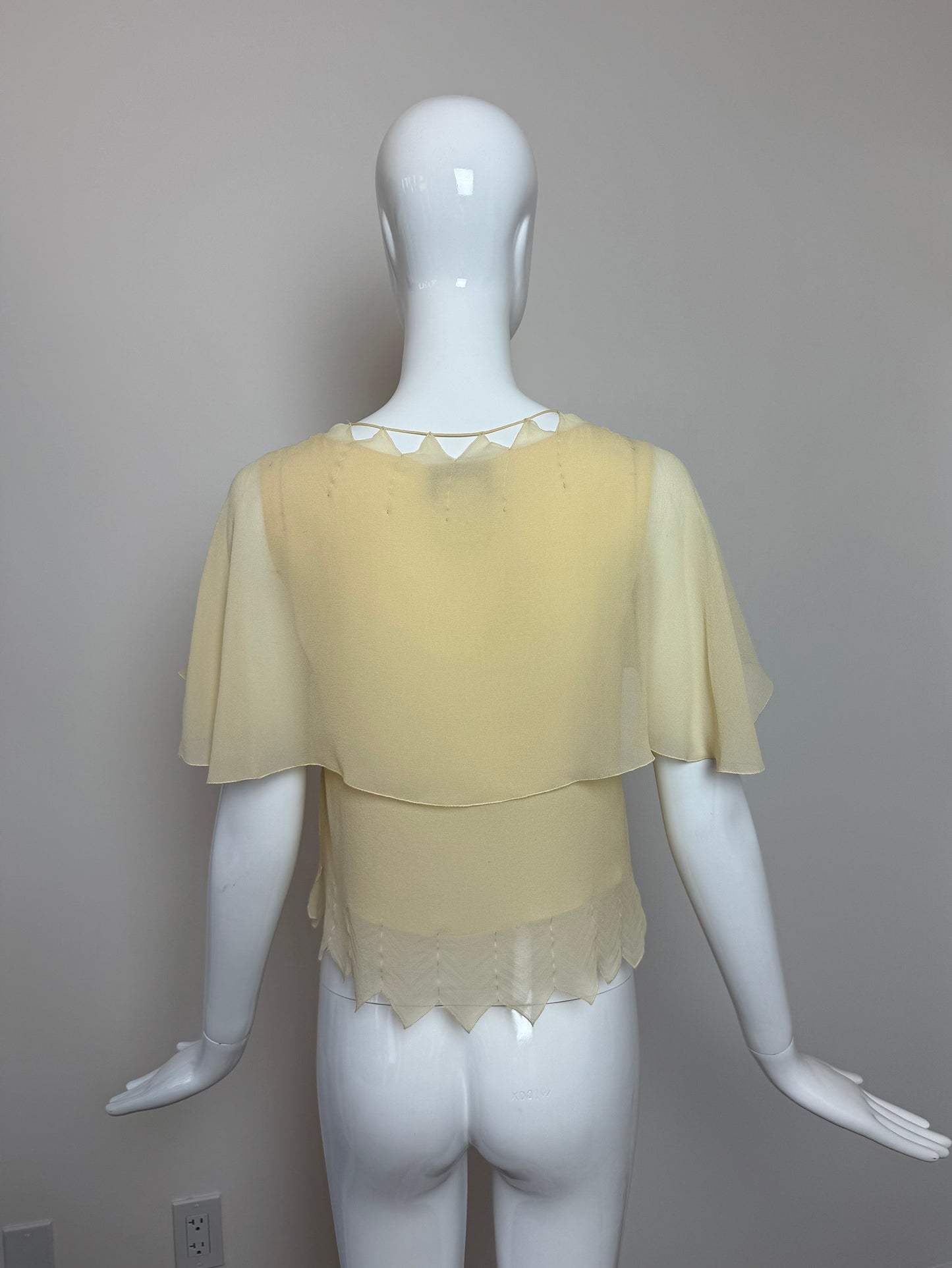CHANEL 2003 Vintage Runway Silk Vanilla Blouse