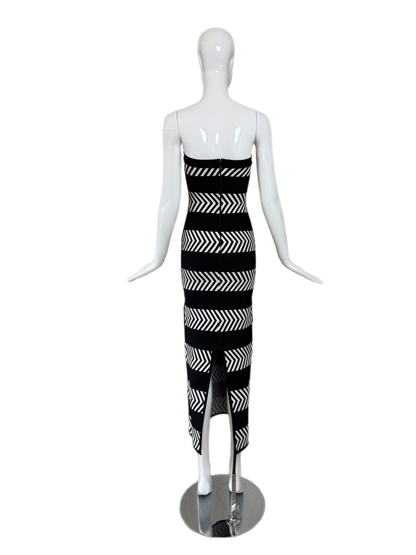 HERVE LEGER 1997 Vintage Black & White Maxi Dress