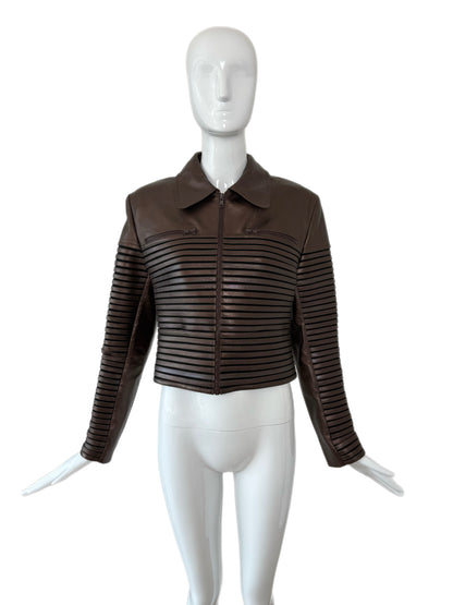 JITROIS Vintage Bronze Brown Leather Massai Jacket
