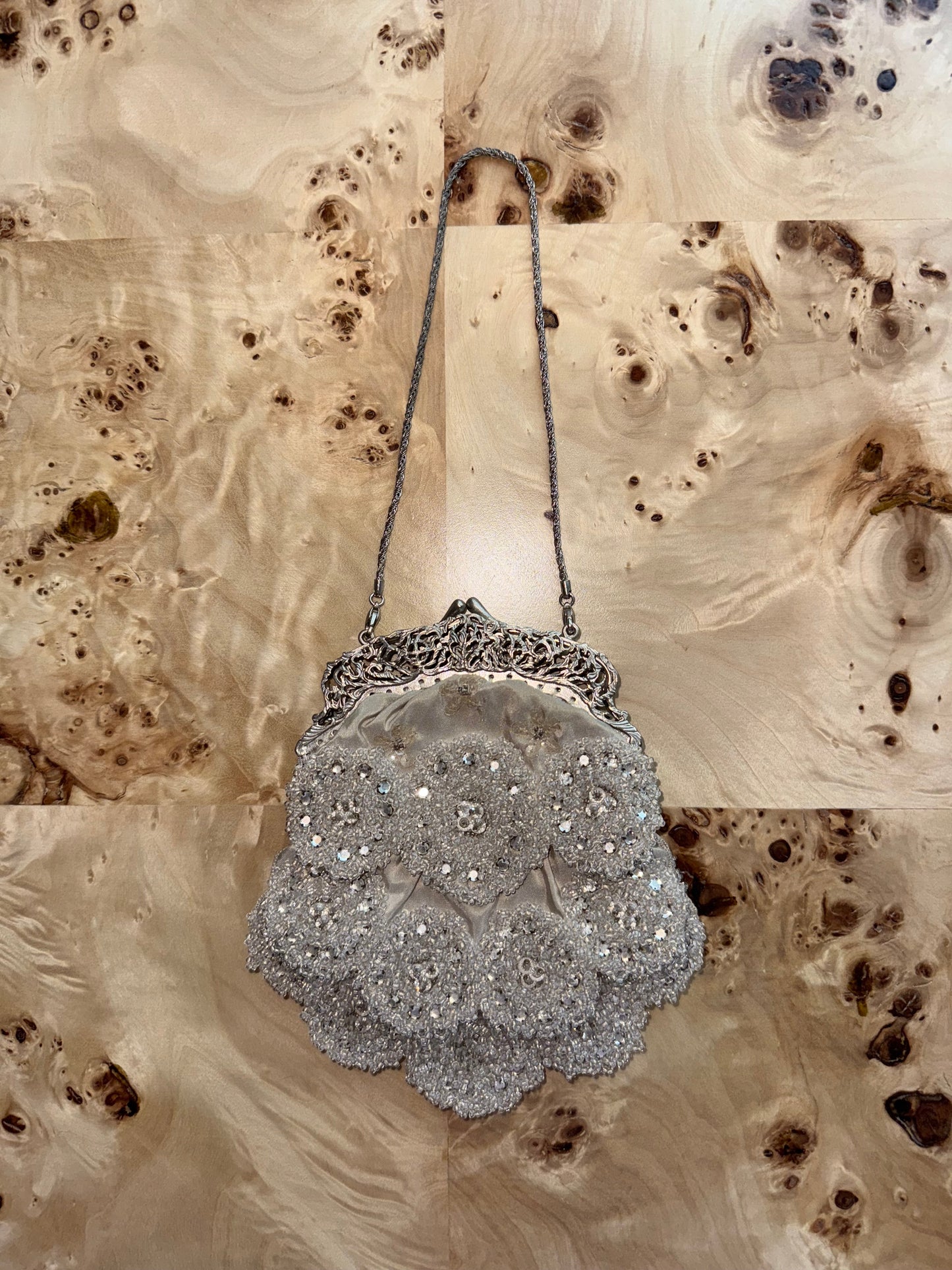 BADGLEY MISCHKA 2000 Vintage Runway Grey Minaudiere Bag