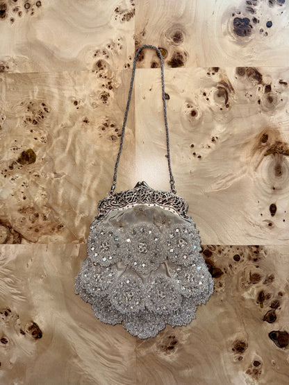 BADGLEY MISCHKA 2000 Vintage Runway Grey Minaudiere Bag