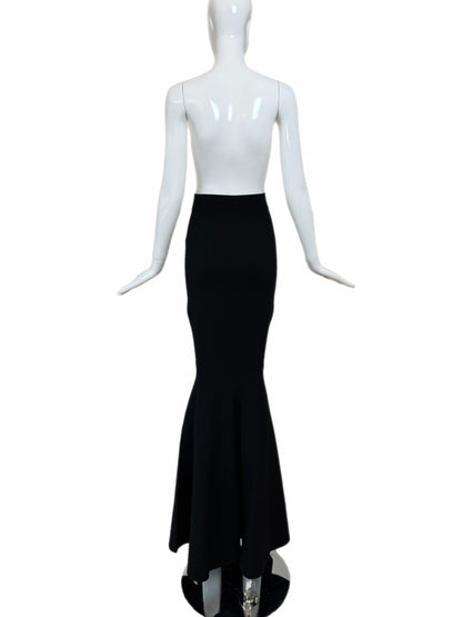 NINA RICCI 2023 Runway Black Wool Trumpet Maxi Skirt