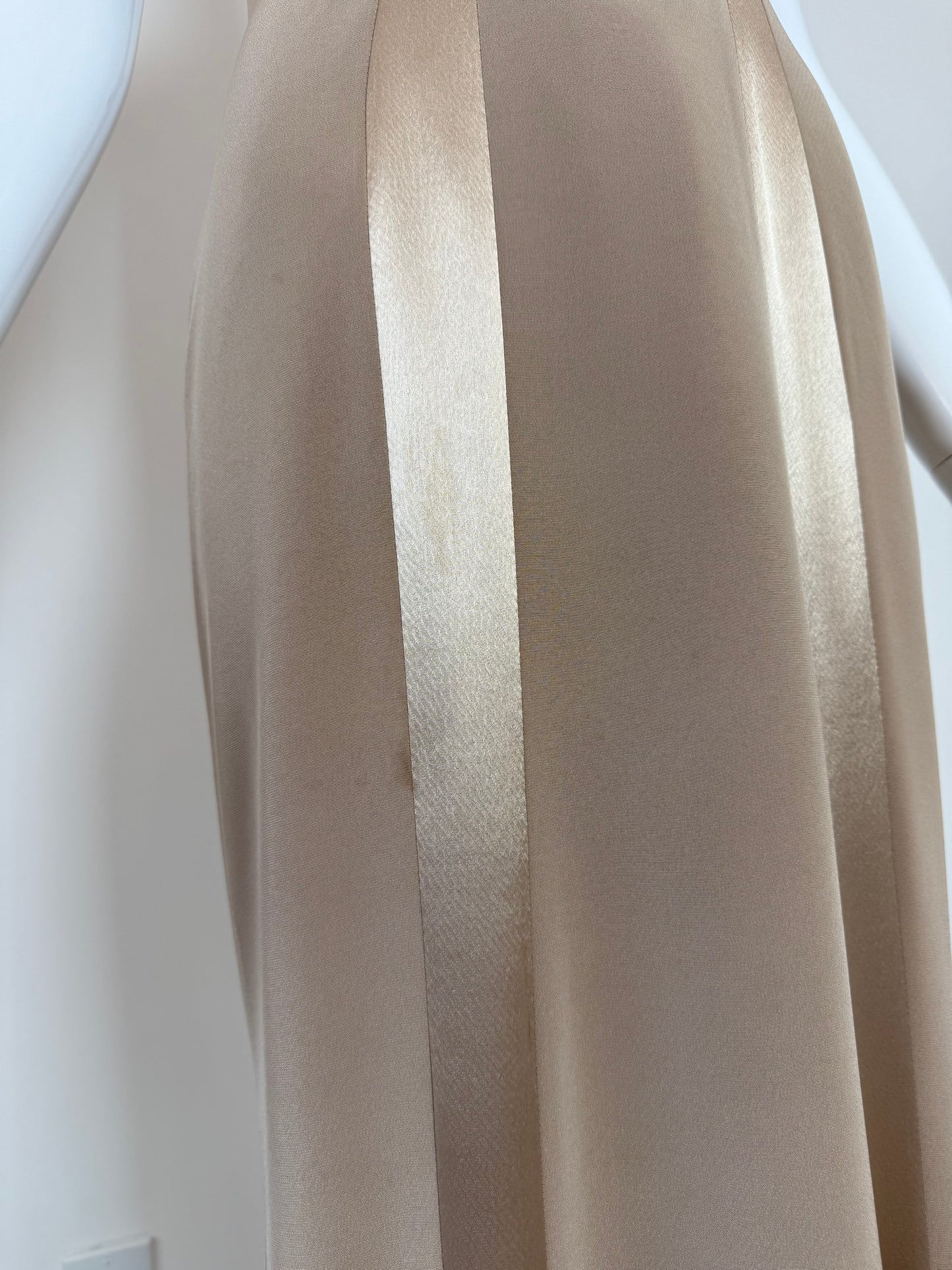 BOB MACKIE 1997 Vintage Runway Beige Evening Gown