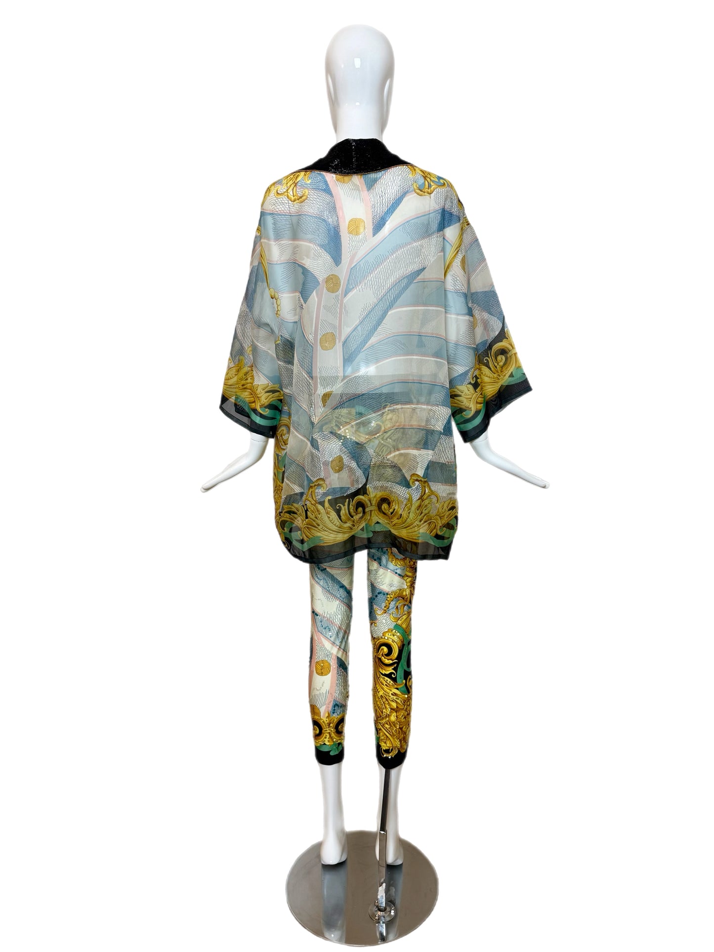 DIOR by GIANFRANCO FERRE 1993 Vintage Silk Beaded Sequin 2 Piece Ensemble