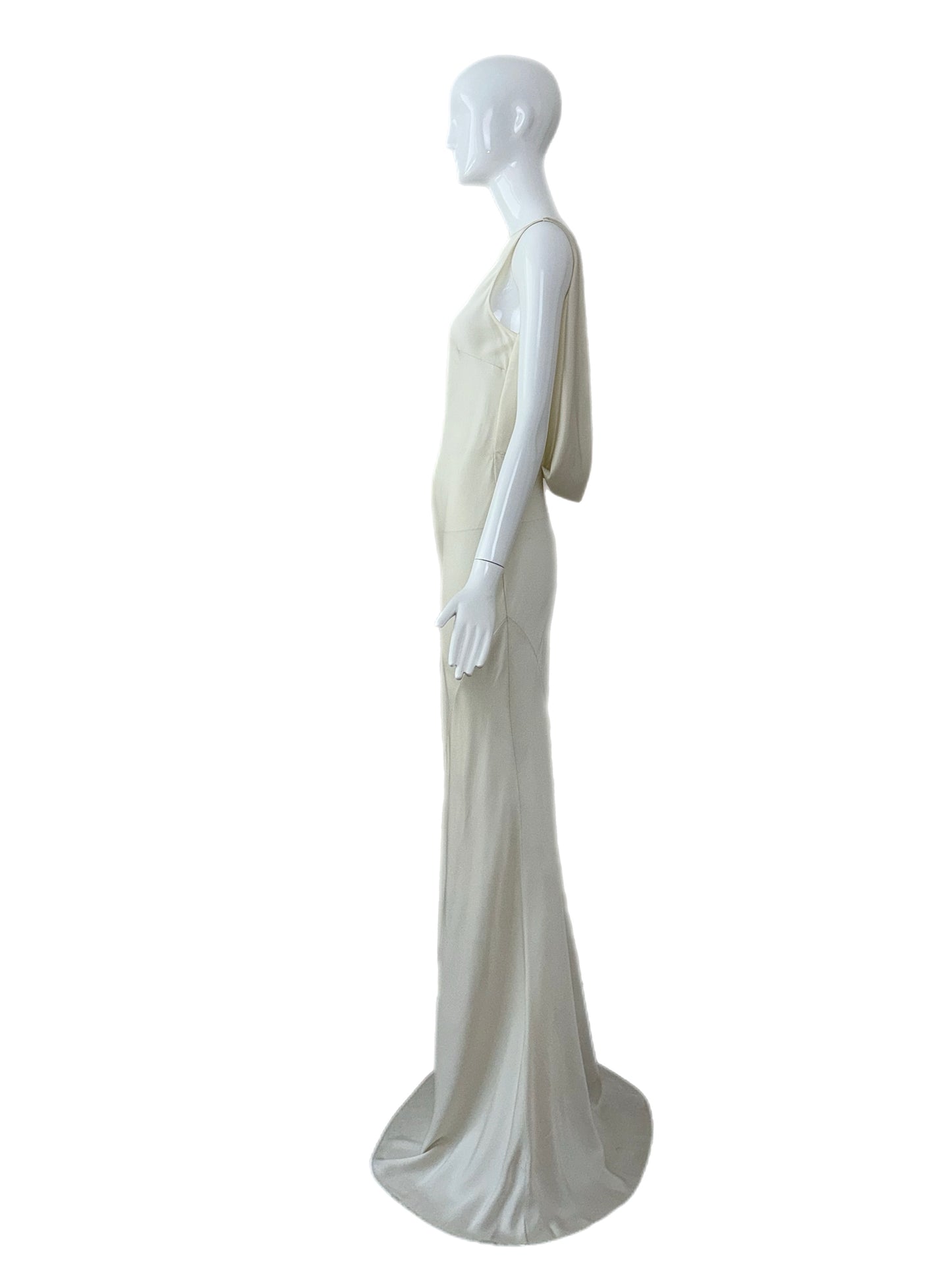 LES HABITUDES 90's Vintage Silk Backless Evening Gown