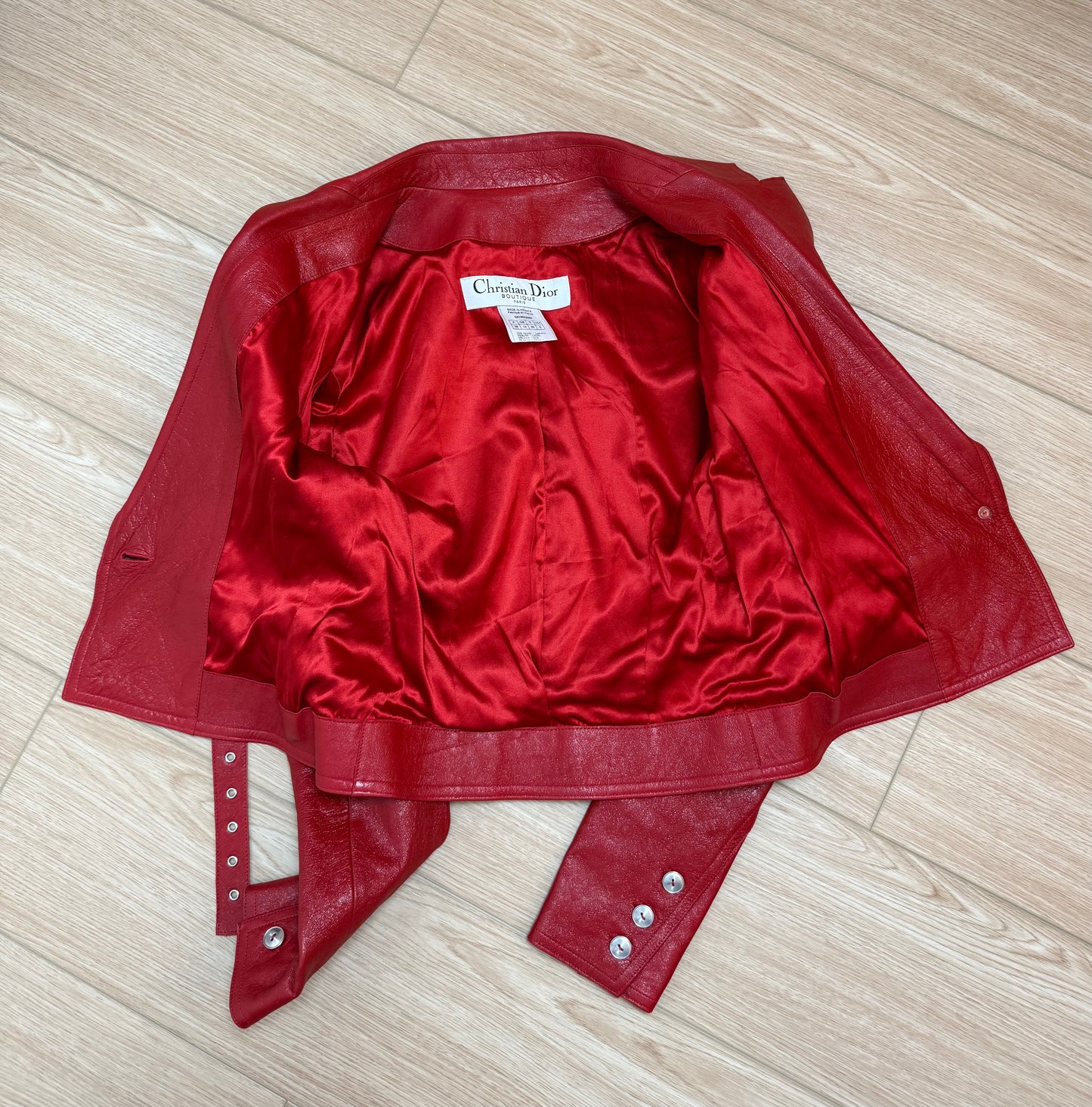 DIOR by JOHN GALLIANO 2003 Vintage Hardcore Red Leather Bondage Blazer Jacket