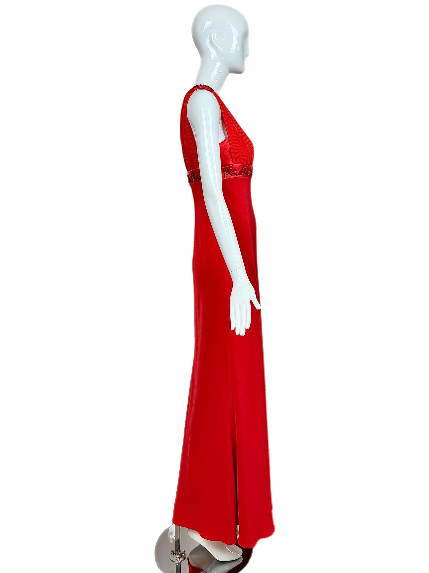 DIOR by Gianfranco Ferre 80s/90s Vintage Numbered Hot Red Silk Evening Gown