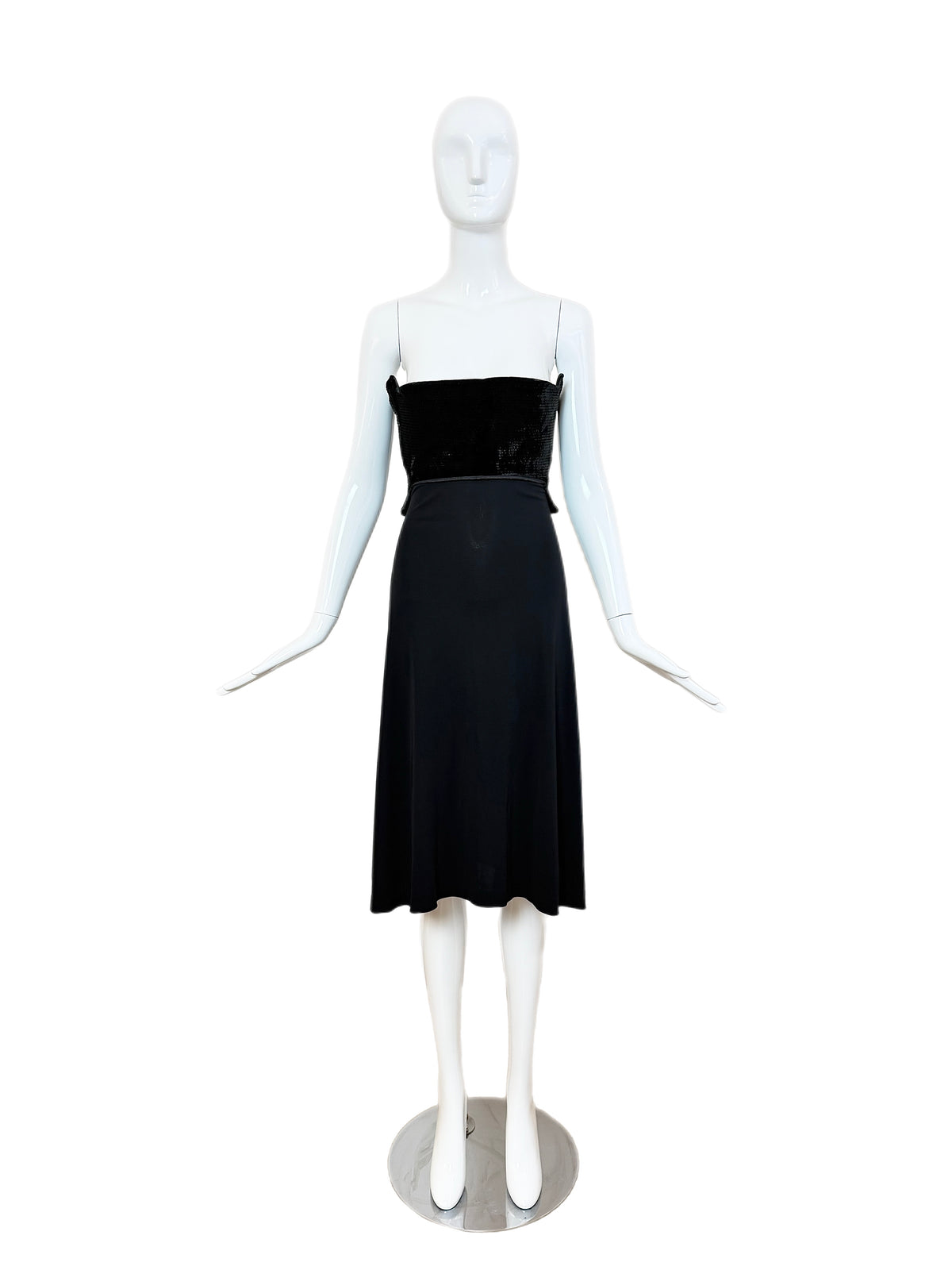 HERVE LEGER 90's Vintage Strapless Chenille Top Cocktail Dress