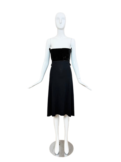 HERVE LEGER 90's Vintage Strapless Chenille Top Cocktail Dress